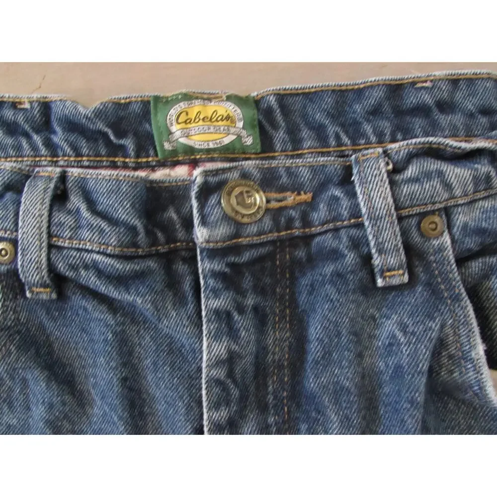 VTG Cabela's Roughneck Men's 34x32 Flannel Lined Jeans Insulated Y2K Workwear